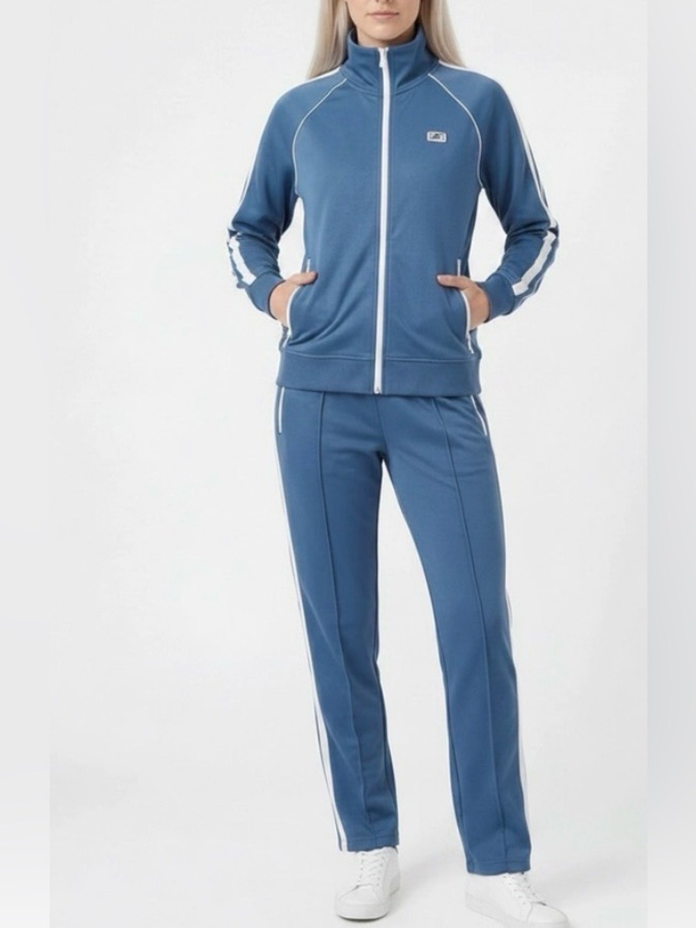 ABERCROMBIE & FITCH Retro Sport Blue 2 Piece Track Suit Womens sz Large